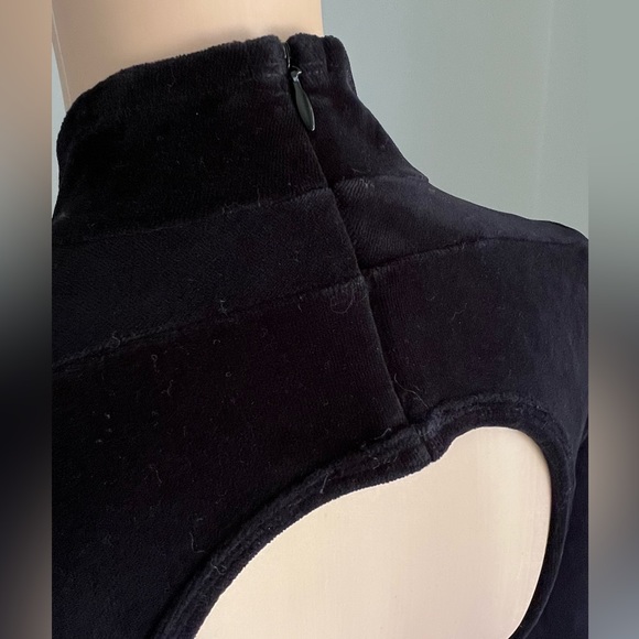T By Alexander Wang Black Velvet Mini Cocktail Party Dress Exposed Back - Picture 9 of 14